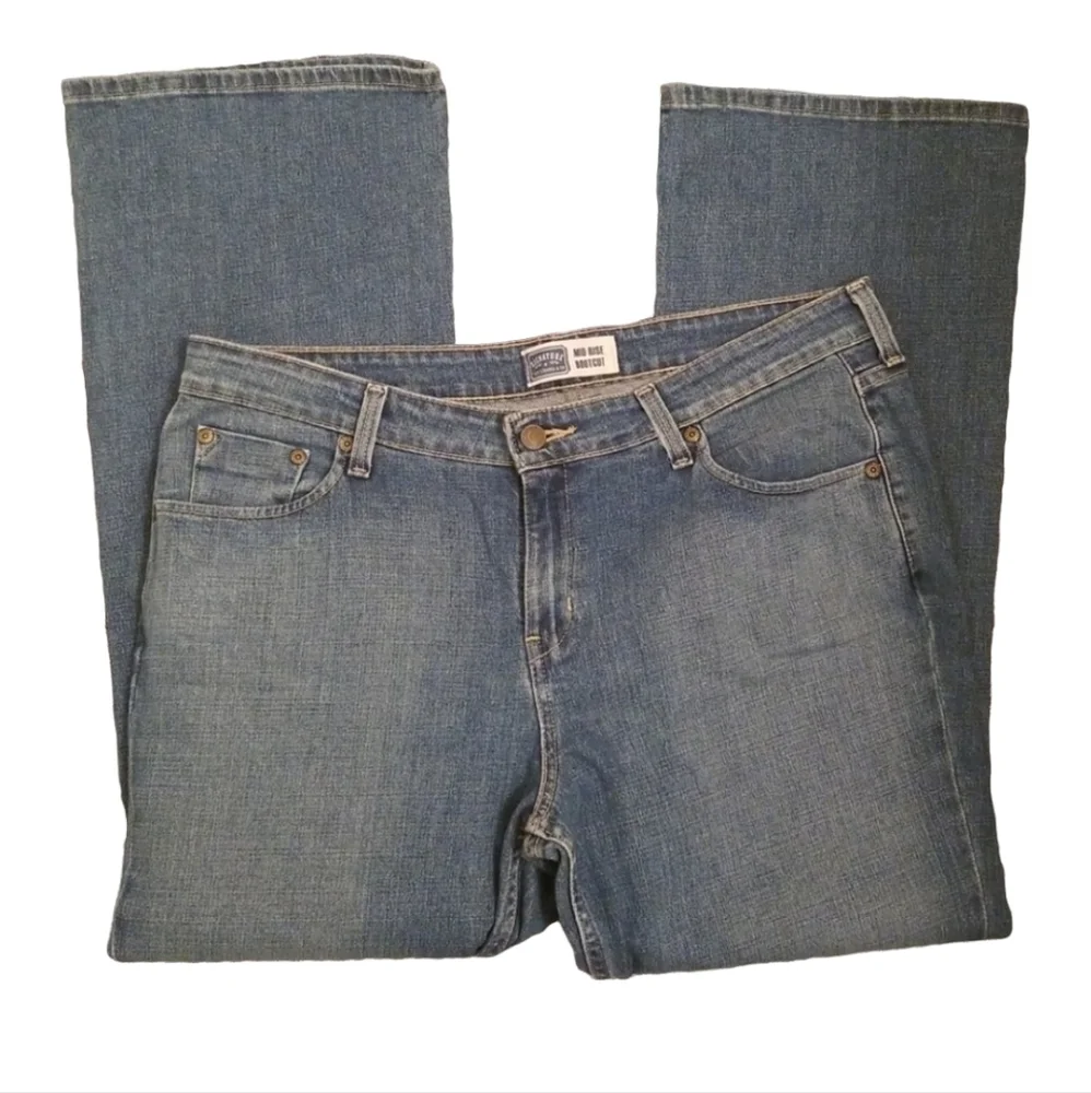 LEVI'S SIGNATURE Bootcut Jeans Plus 14 Short Waist 38 Inseam 28 Medium Wash - Picture 5 of 10